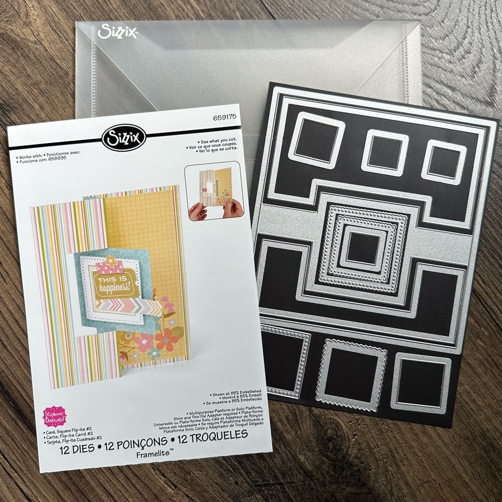 NWT Sizzix Square Flip-It’s #2 Card Base Die Set by Stephanie Barnard